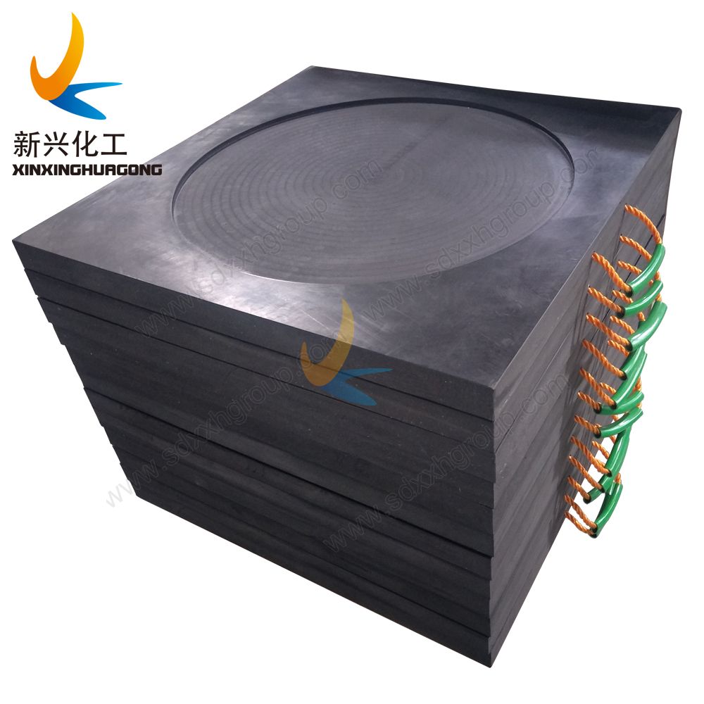 UHMWPE handled Crane stabilizer outrigger pads