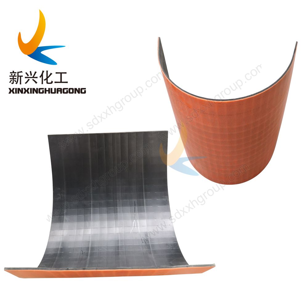 UHMWPE wear resistant liner for shaftless screw conveyor