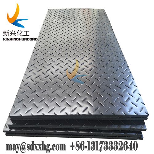 Recycled HDPE ground protection matting for heavy equipment