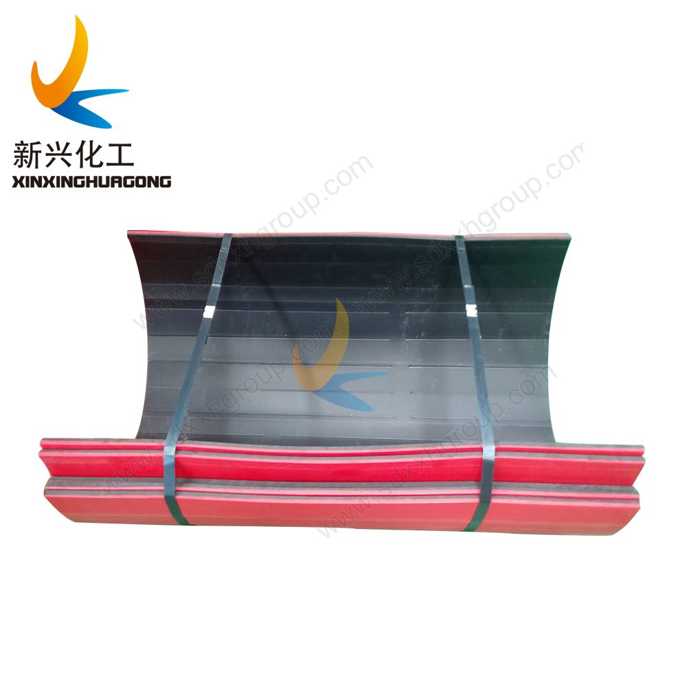 UHMWPE wear resistant liner for shaftless screw conveyor