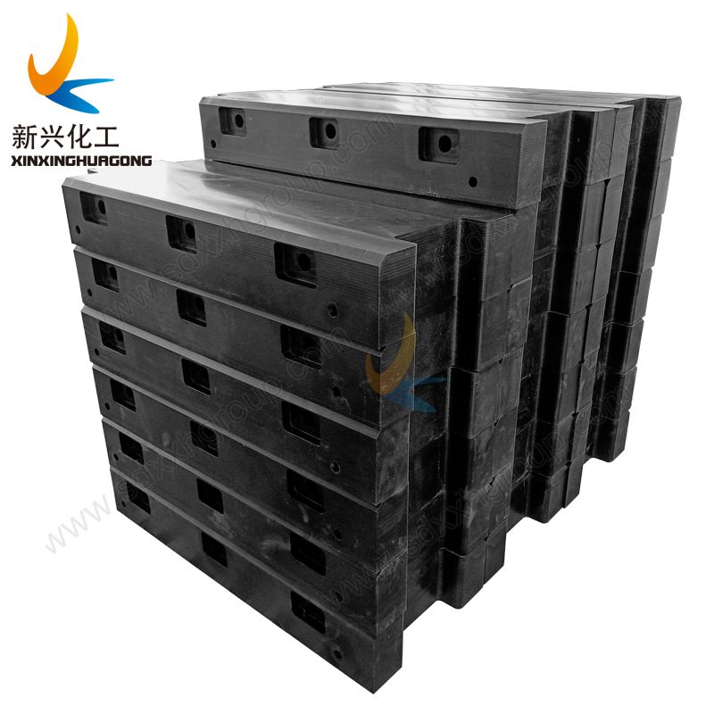 UHMWPE wear strip impact resistant blocks