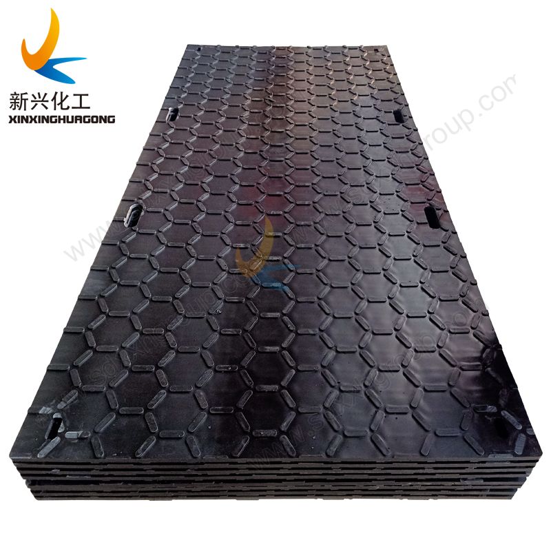 Civil engineering construction site and foundation work access road mats