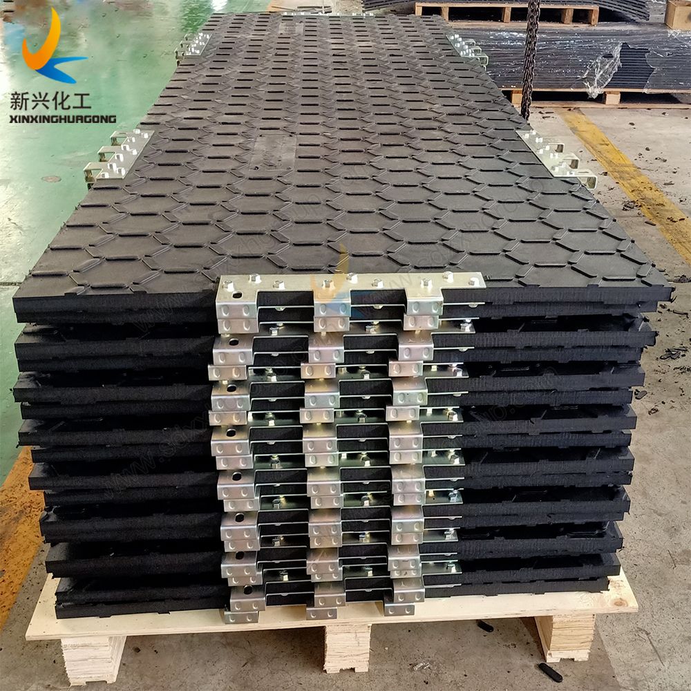 Civil engineering construction site and foundation work access road mats