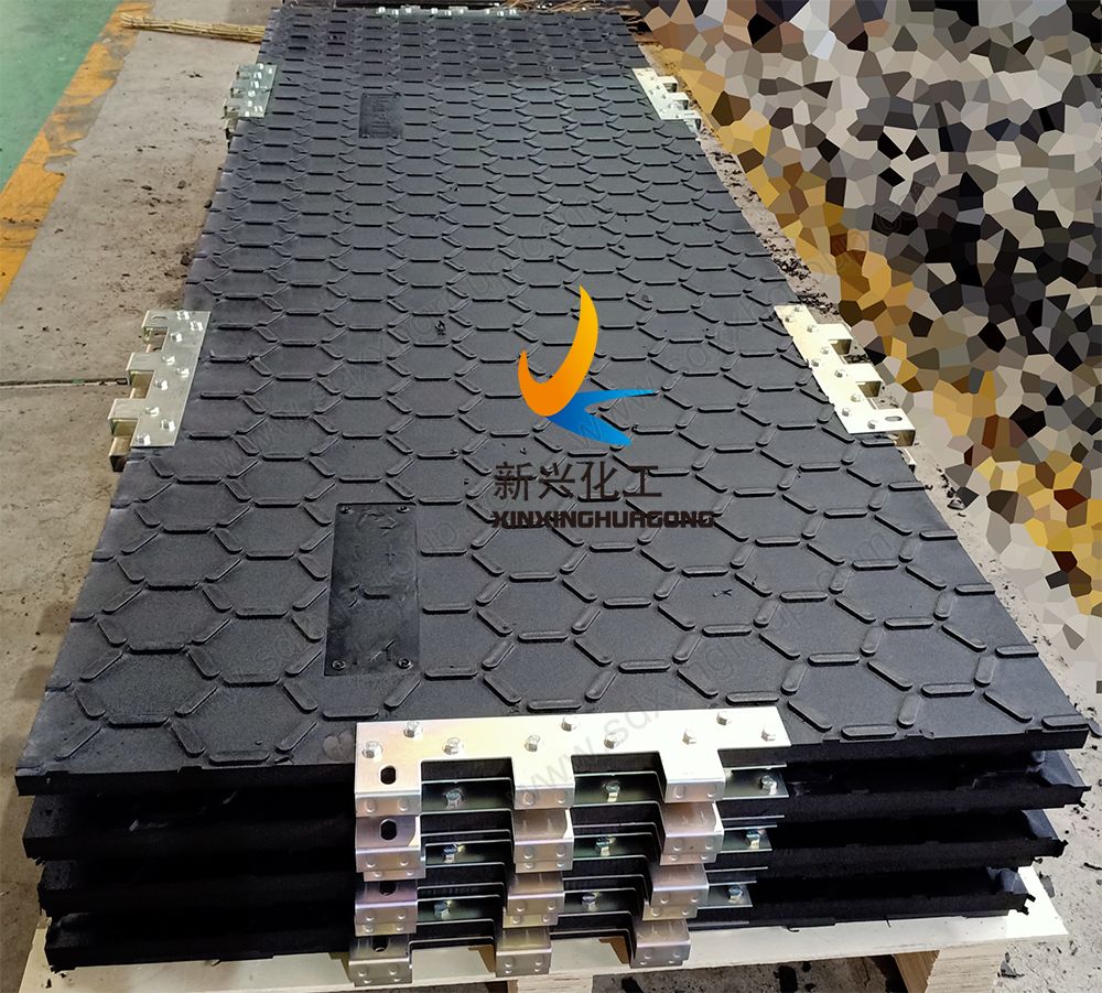 Civil engineering construction site and foundation work access road mats