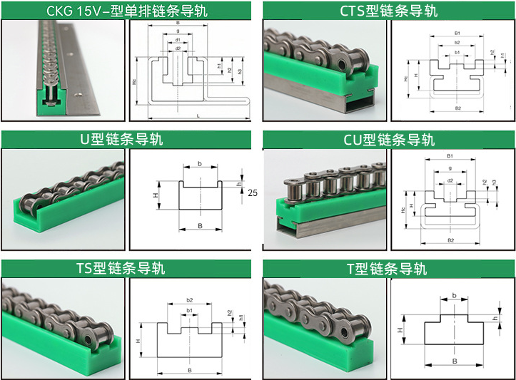 Roller Chain Guides UHMW chain guide